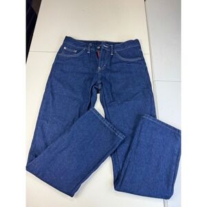Dickies Style Blue Denim Carpenter Pants with Plaid Interior 4RG